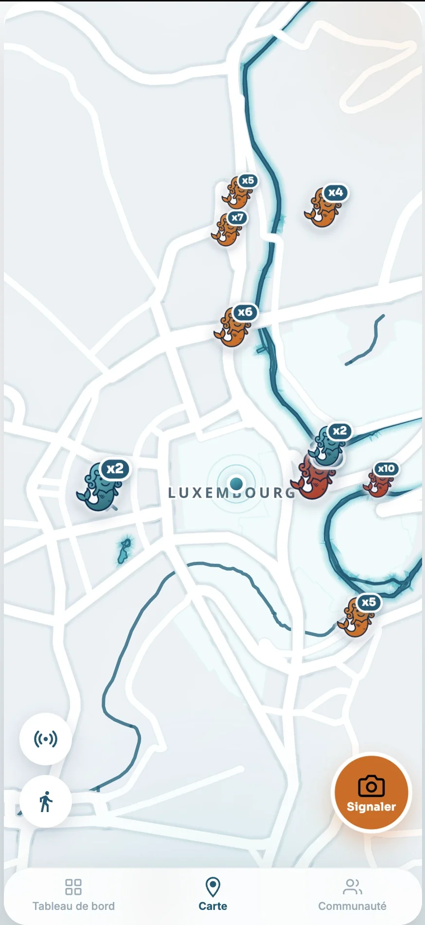Blue AI Citizen App map of environmental reports